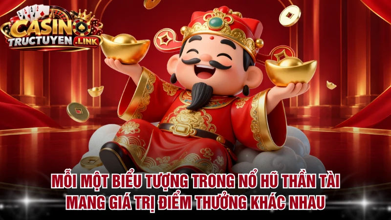 Mỗi một biểu tượng trong nổ hũ Thần tài mang giá trị điểm thưởng khác nhau